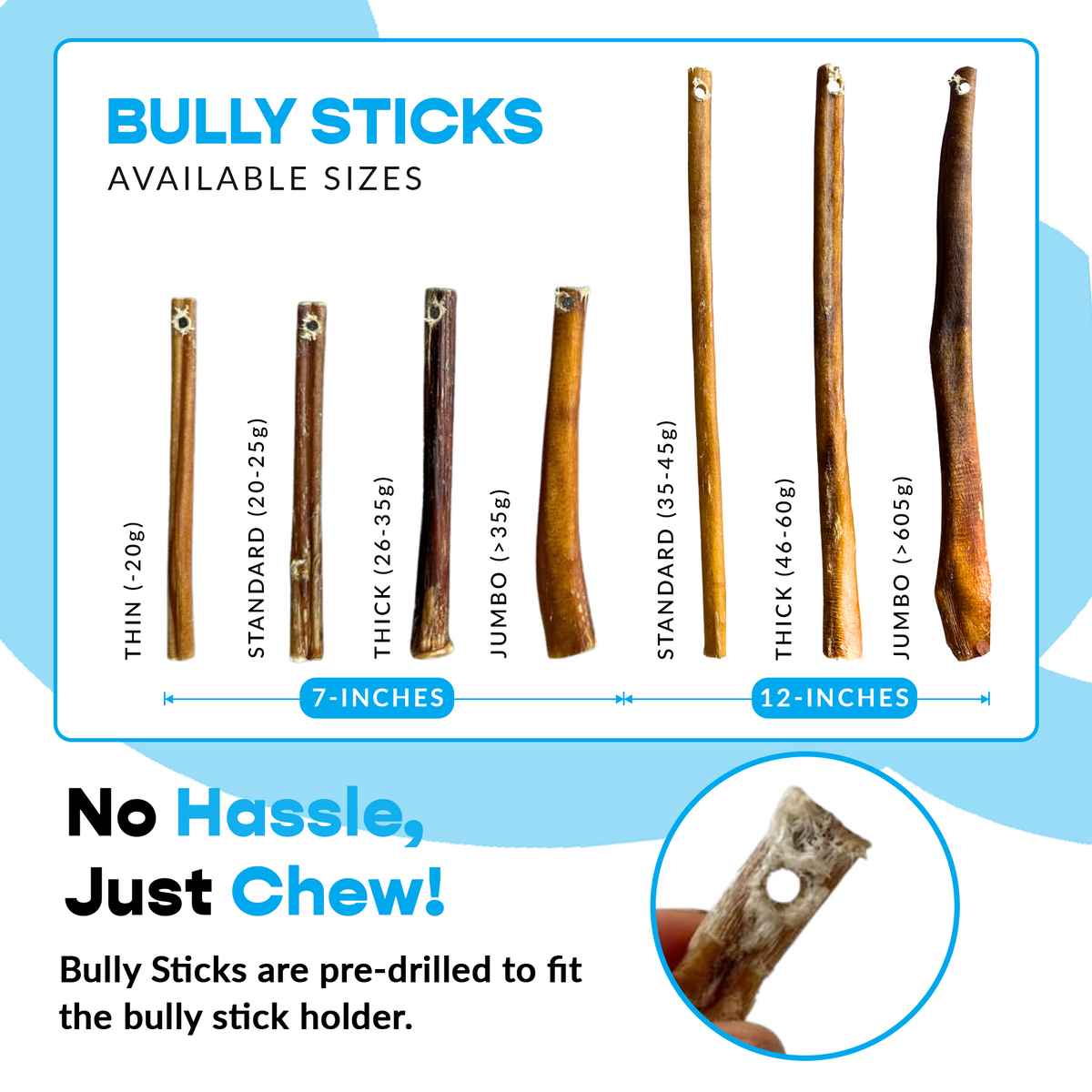 7" Standard Bully Sticks - Refill Pack
